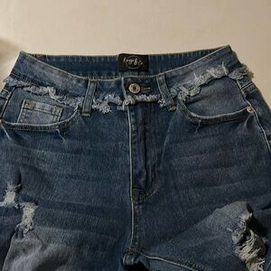 Boujie & Co Distressed high waist jeans
